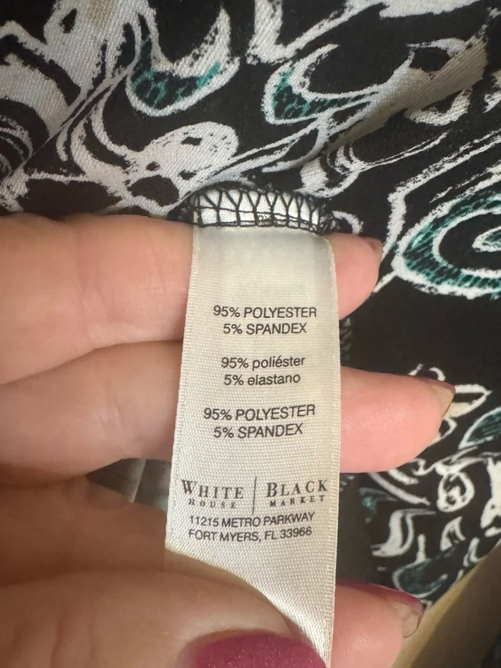 White House Black Market Black & Teal Baroque Print Mini Dress MEDIUM    #CL - Picture 7 of 8